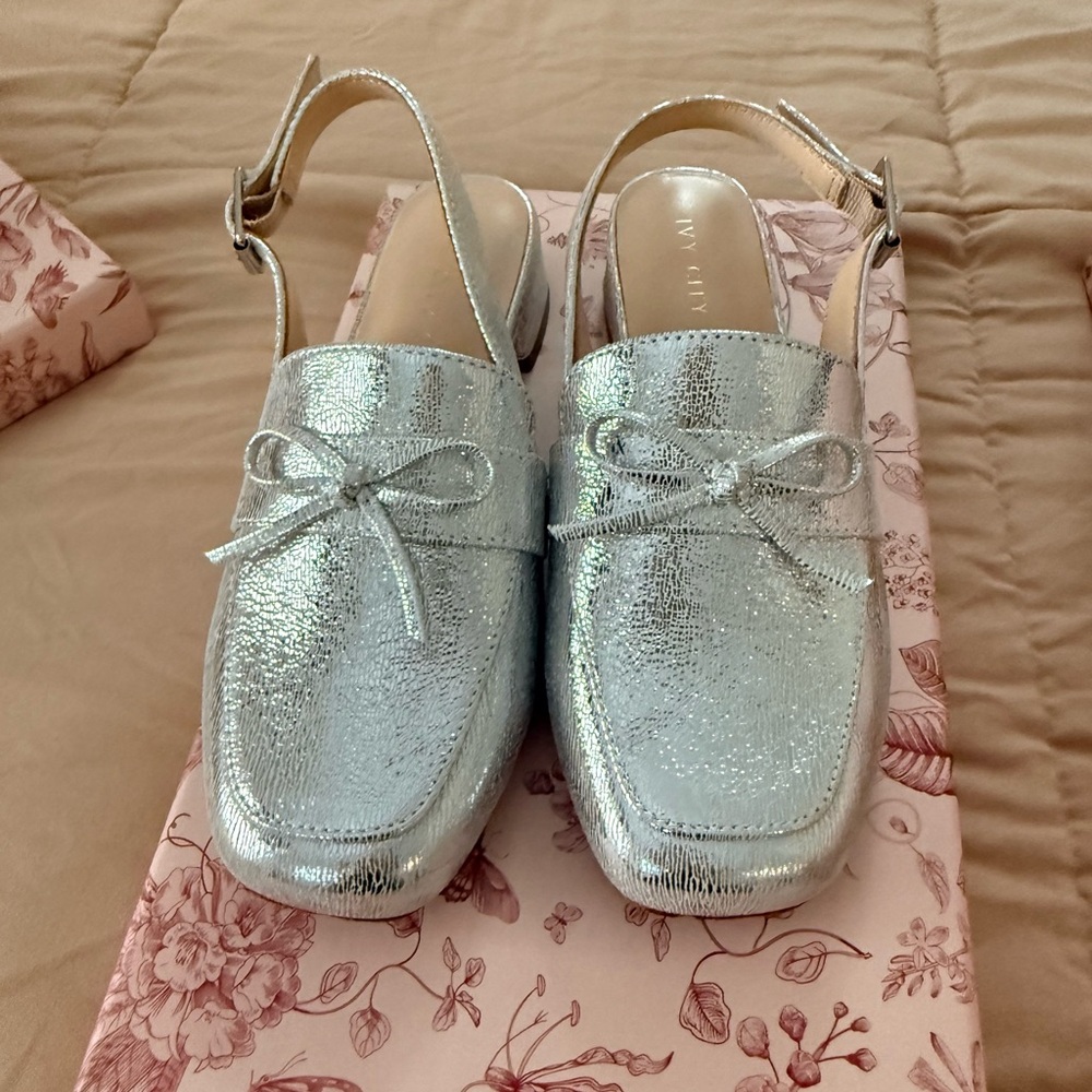 Sparkling Silver Kids Slingback Sandals